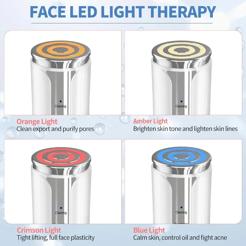 Texet Microcurrent อุปกรณ์บํารุงผิวหน้า,เครื่องนวดหน้า,ใช้ในบ้านเครื่องกระชับผิว Light Therapy สําหรับ Face Eye คอ Lifting 6 in 1