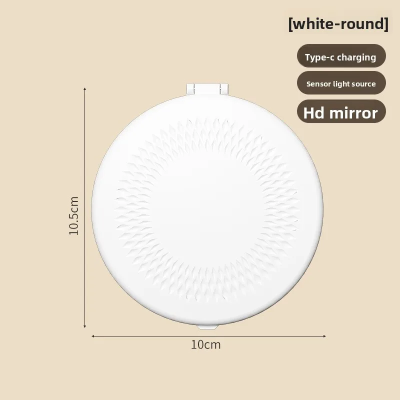 مرآة مكياج LED، مرآة غطاء قابلة للطي محمولة، مرآة محمولة تعمل باللمس، مرآة صغيرة للشحن أثناء السفر #6