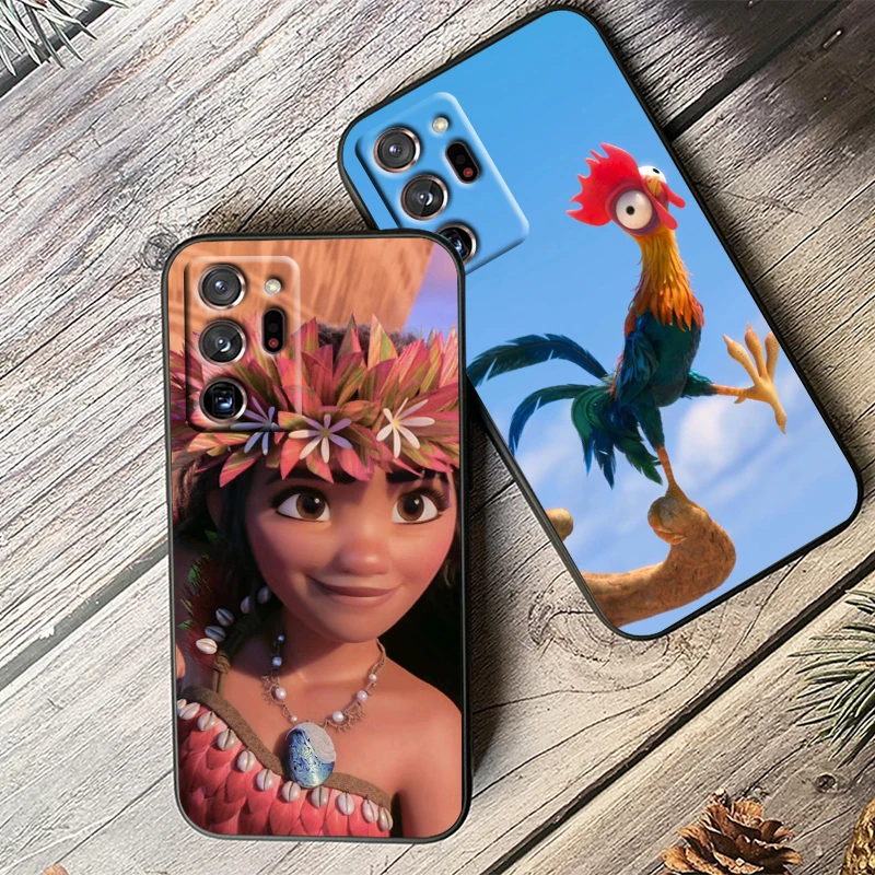 Disney Moana Ocean Cute per Samsung Note 20 10 Ultra Plus A31 A14 A12 A70 A34 A25 A04 A05 A15 A24 5G custodia nera per telefono Funda