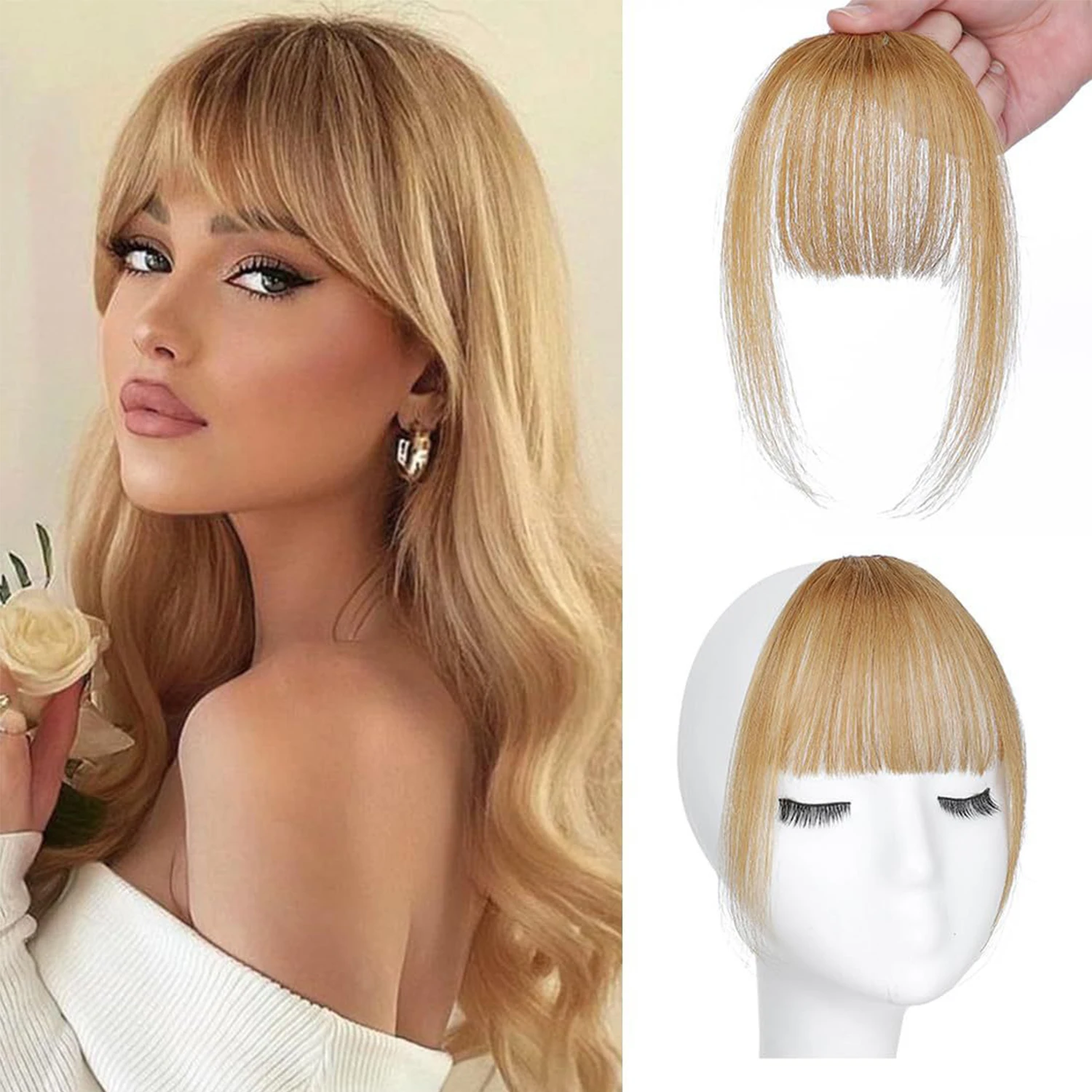 Human Bangs Hair Clip-In Extension Synthetic wig Fringe Natural False Hairpiece Women Clip in Bangs Hair Styling Tools