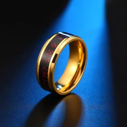 Mode slimme roestvrijstalen multifunctionele ring voor koppels Stemmingsverandering van de kleur van een waterdichte lichaamstemperatuurmeetring