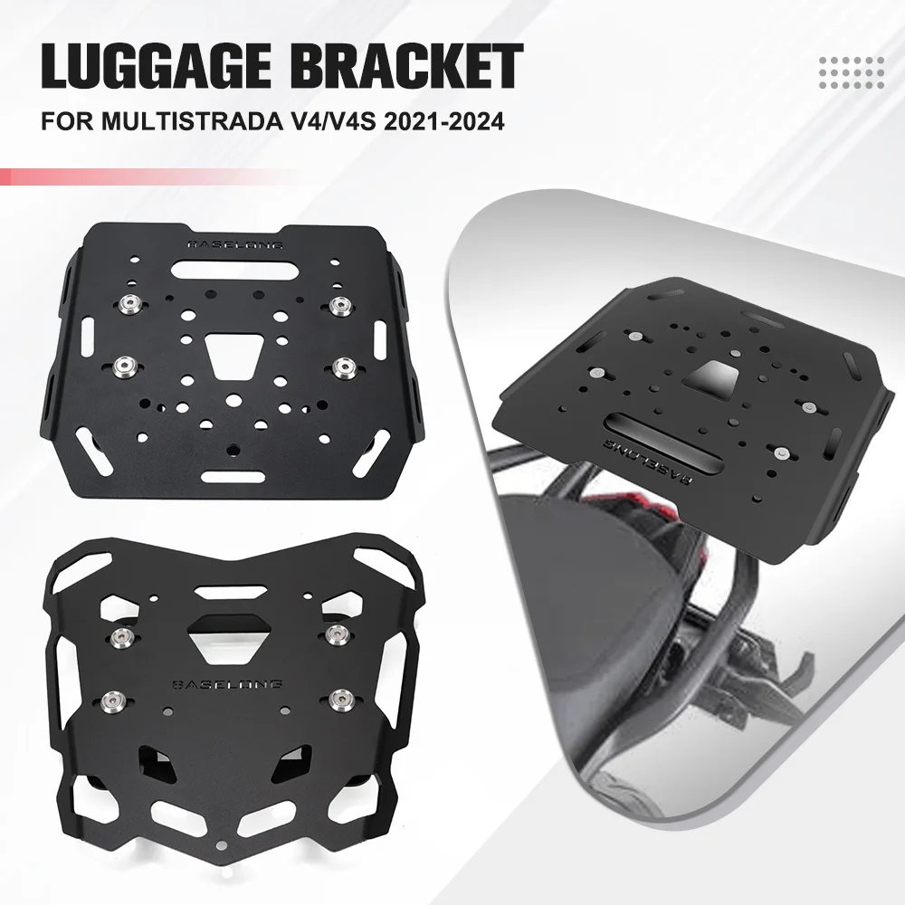 

FOR DUCATI MULTISTRADA V4/V4S 2021-2022-2023-2024 Rear Luggage Rack Top Case Mount Plate Motorcycle Accessories Bracke V4 S