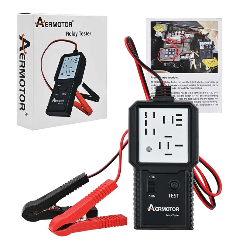 Aermotor 12V- 24V Car Relay Tester Electronic Automotive Relay Detector Auto Battery Checker Alternator Analyzer Diagnostic Tool