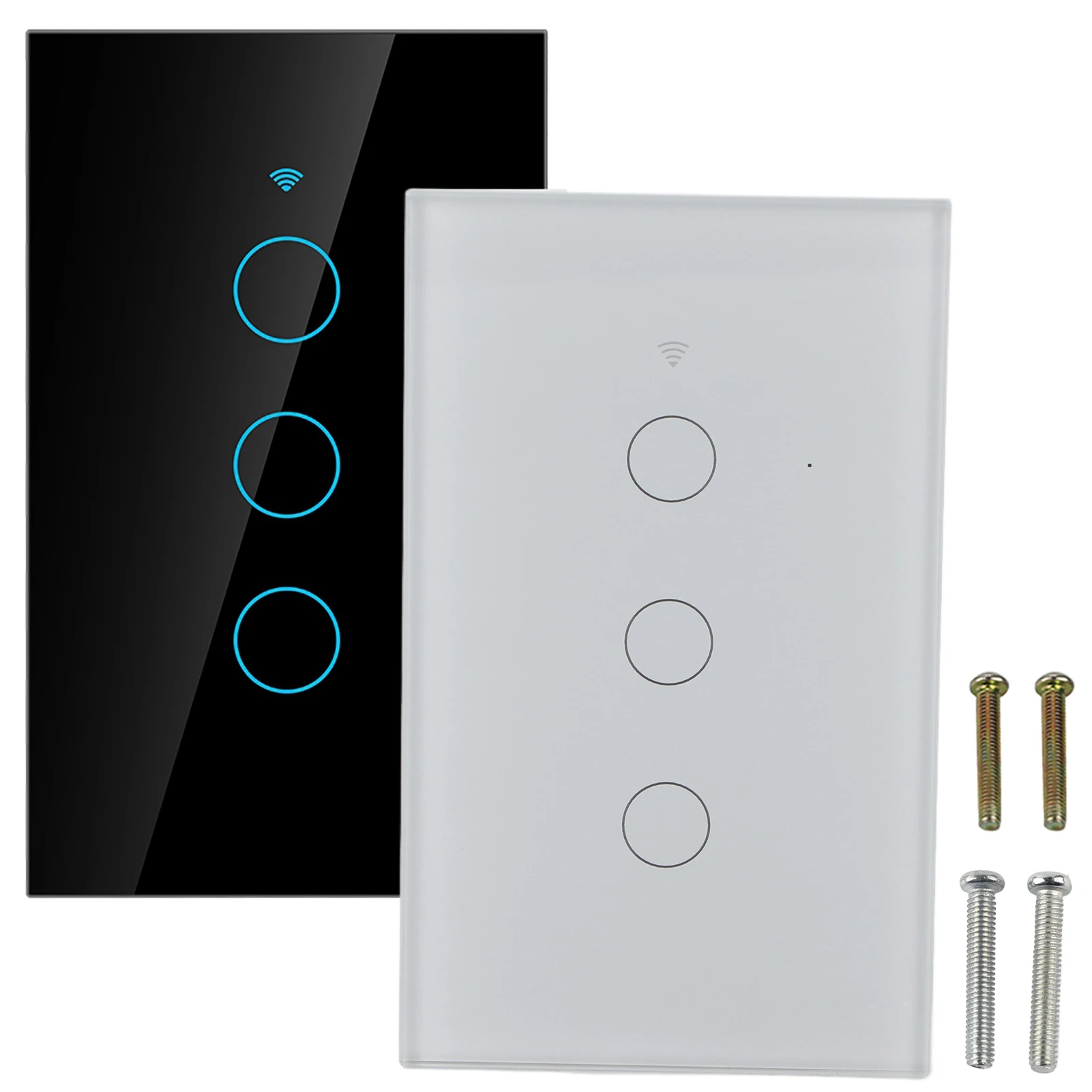 Smart Switch WiFi Switch 3-Way ouch Screen Switch Single Circle for Voice Control 3‑Way APP control for Android / IOS