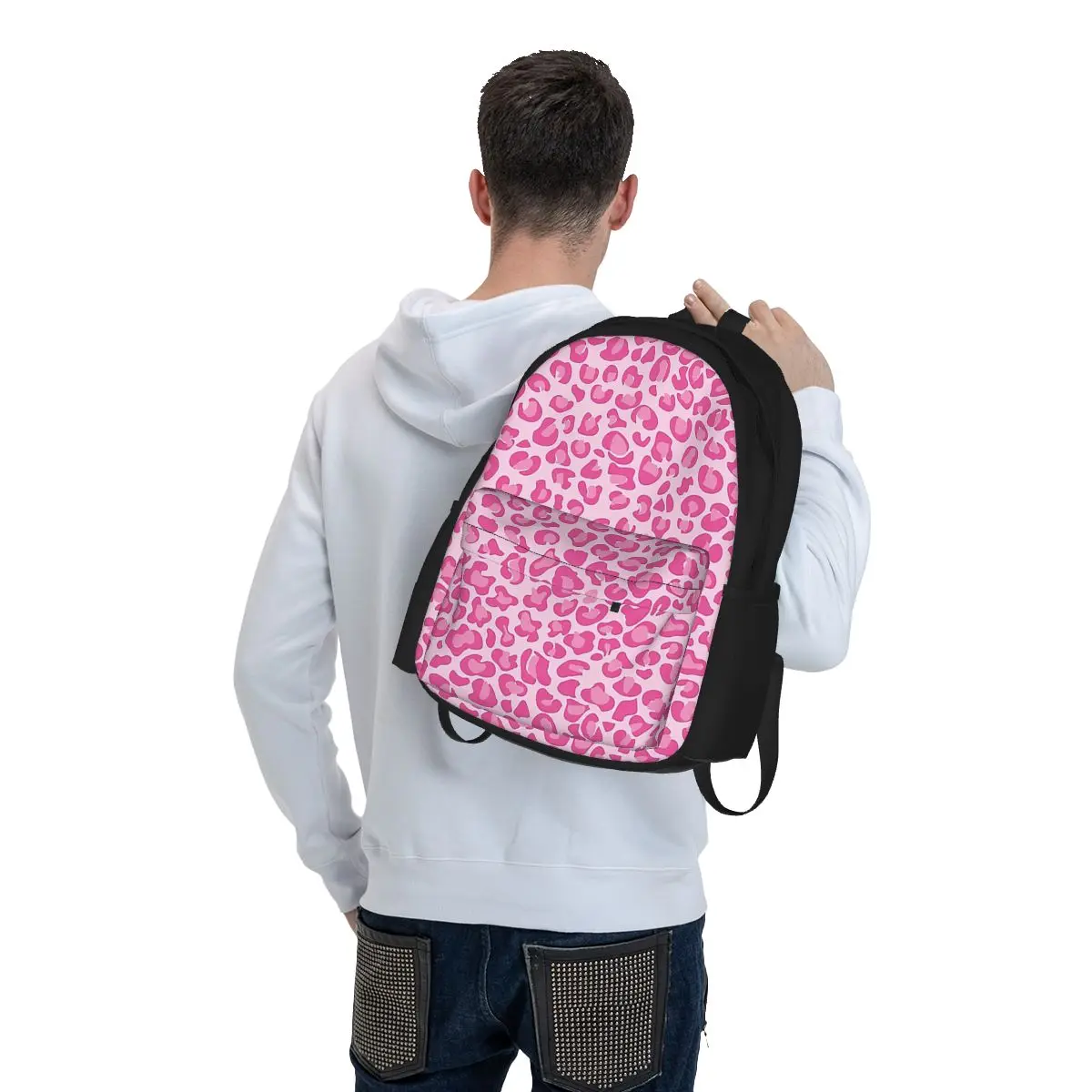 Pink Leopard Print Backpacks Boys Girls Bookbag Children School Bags Cartoon Kids Rucksack Travel Rucksack Shoulder Bag