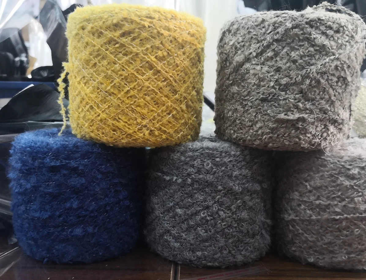 100grams/ball Knitting Yarn for Crochet  Curly Wool Loop Yarn DIY Doll Sweater Scarf Thread 25%Wool 25%Nlyon 50%Polyester