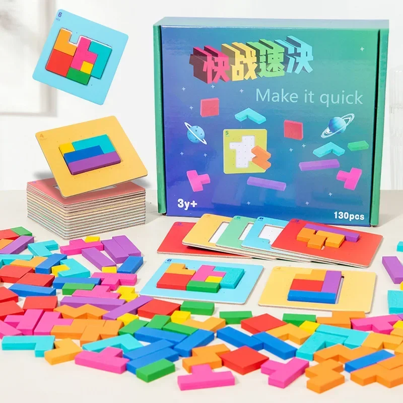 3D Tweepersoons interactief Desktop Puzzelspel Tangram Wiskundespeelgoed Bouwstenen Bord Kleur Vorm Spel Voor Kinderen Geschenken