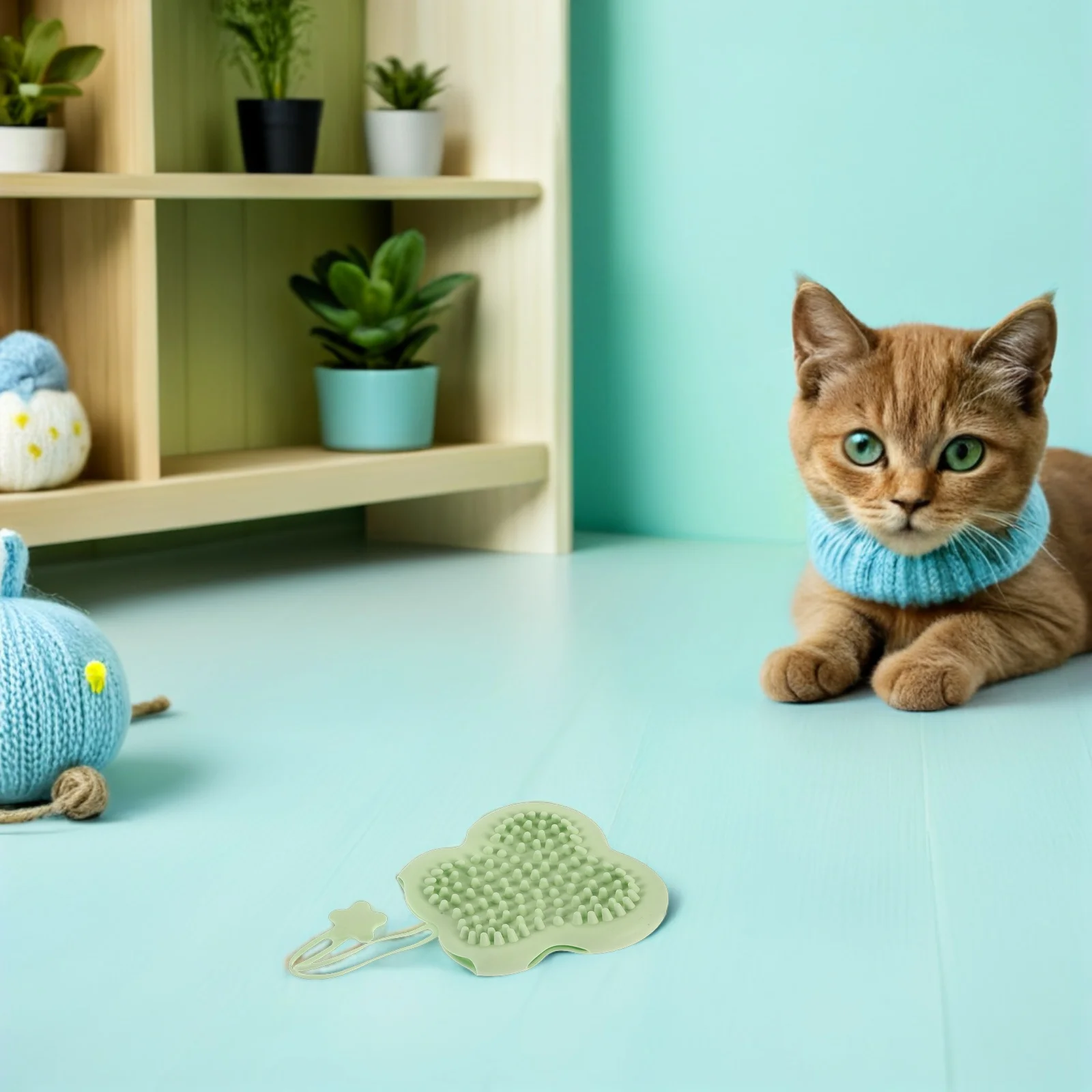 

Silicone Pet Bathing Gloves 13.4x5.6x1.4in Green Grooming Brush for Cat Dog Shedding Removal Massage Comb Waterproof Non Slip