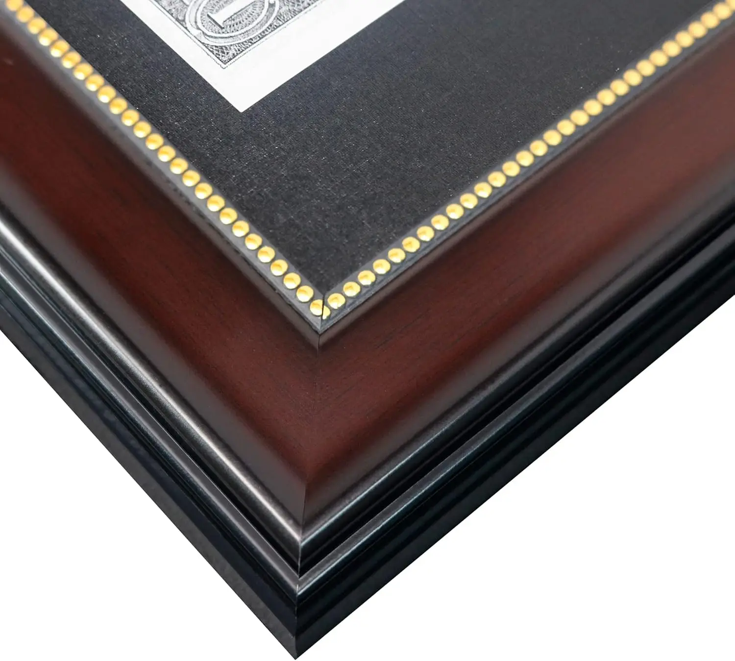 Mahogany Dollar Bill Frame With Bla Mat Or Display 4X9 Picture Without Mat,Real Glass,2 Pack