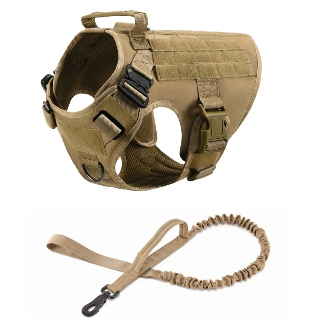 Großes Hundegeschirr und Leine-Set für Haustiere, Deutscher Schäferhund, Malinois, Trainingsweste, Hundegeschirr und Halsband-Set für alle Rassen, Hund – Detail 20