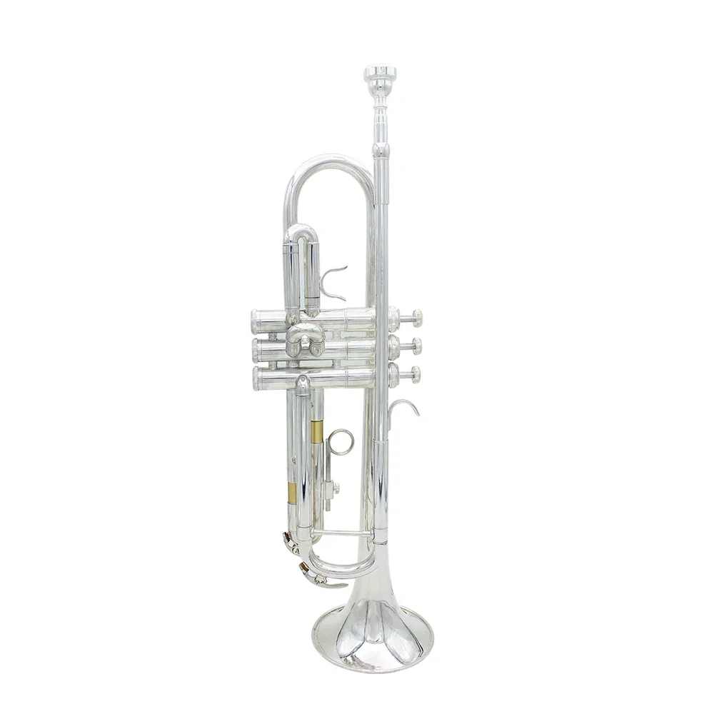 SLADE Bb Trumpet Brass Body Trumpet Set with Storage Case Accessories Professional Brass Instruments B-flat Silver Trumpet