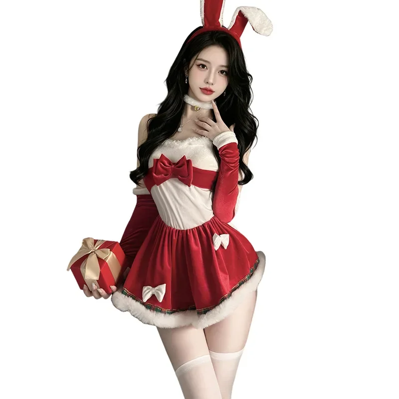 Christmas Lingerie Sexy Anime Bunny Girl Dress Santa Claus Cosplay Costume Party Performance Temptation Christmas Suit