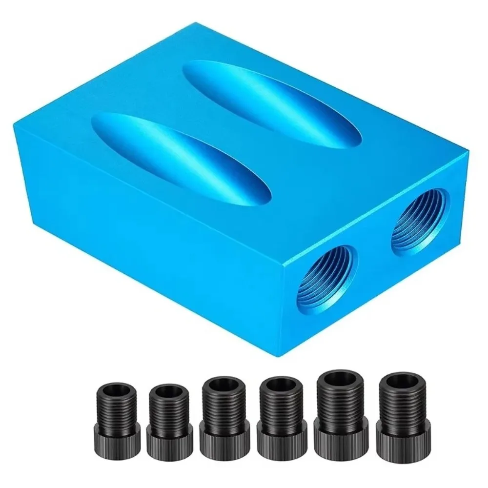 

7/14/15Pcs Metal Pocket Hole Jig Kit 6/8/10mm 15 Degree Angle Drill Guide Set Drilling Guide Hole Drilling Hole Puncher