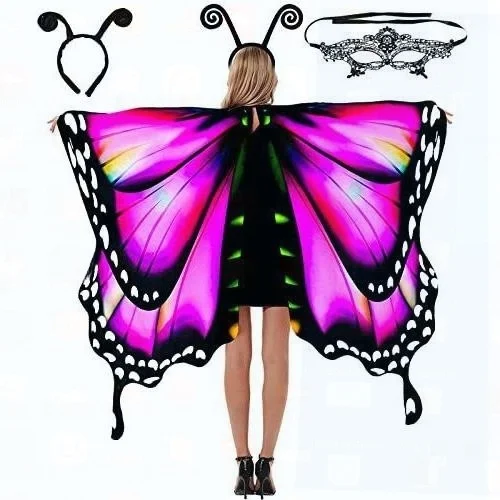   Costume de spectacle pour femmes, poinçon aux ailes adient, Cape rotative d'halloween, Costume de scène de décoration