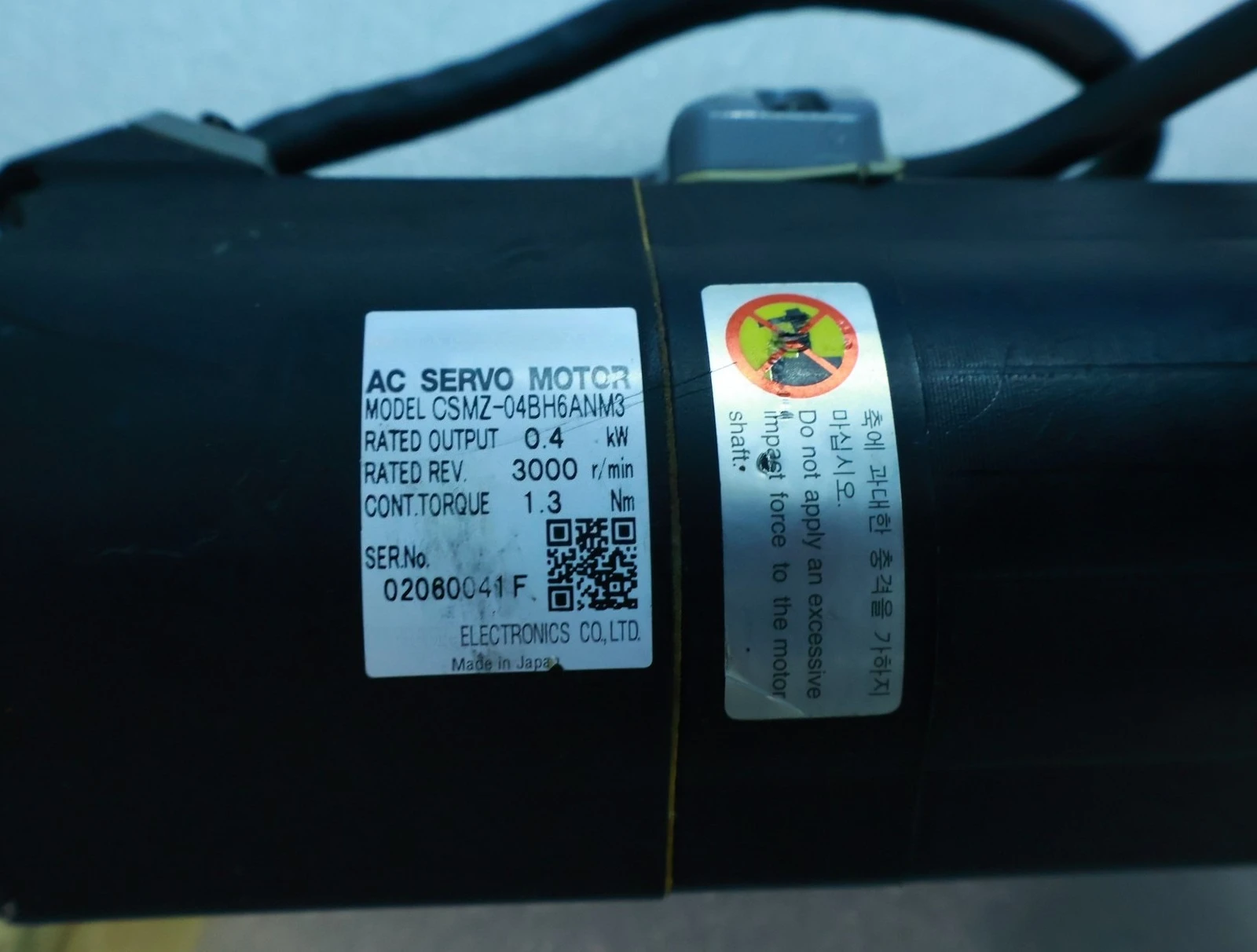 Used CSMZ-04BH6ANM3 For SAMSUNG CSMZ-04BH6ANM3 AC Servo Motor