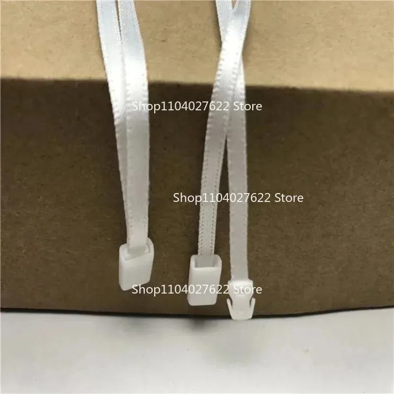 1000pcs Silk Ribbon Tag Seal Garment Tags Hang String plastic Snap Lock Pin Loop Fastener Hook Ties Accessories Whole L=17CM