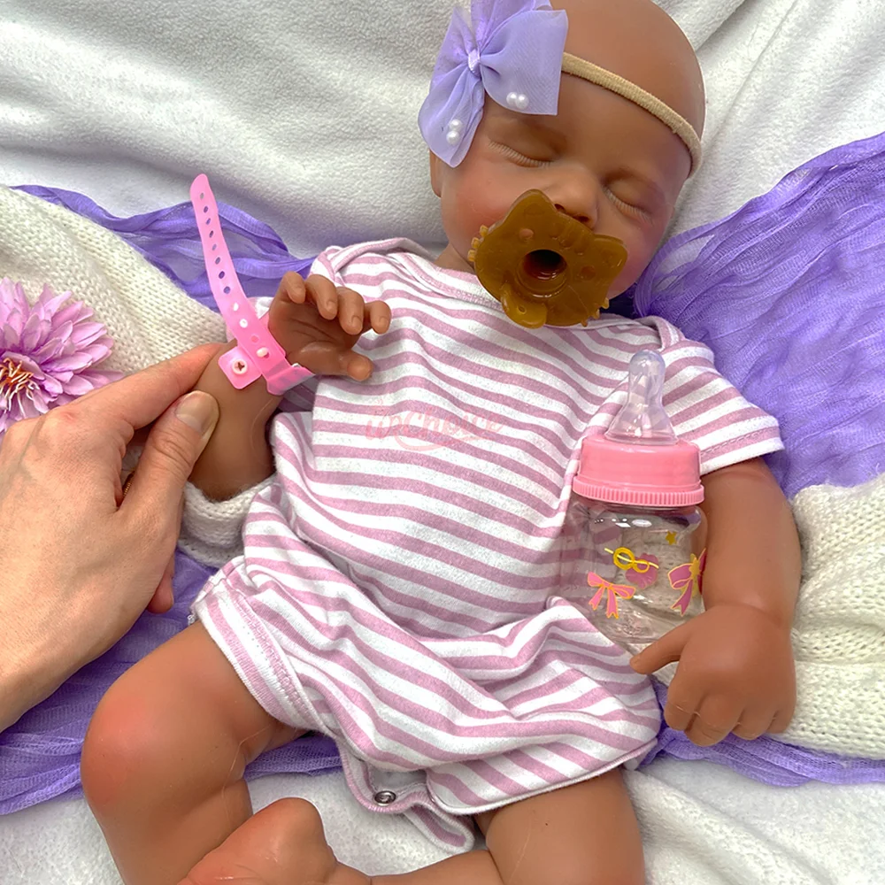 20 inch realistische reborn babypoppen, handgemaakte siliconen pasgeboren meisjespoppen, 3D geschilderde huidtextuur, reborn pop festival cadeau voor meisjes