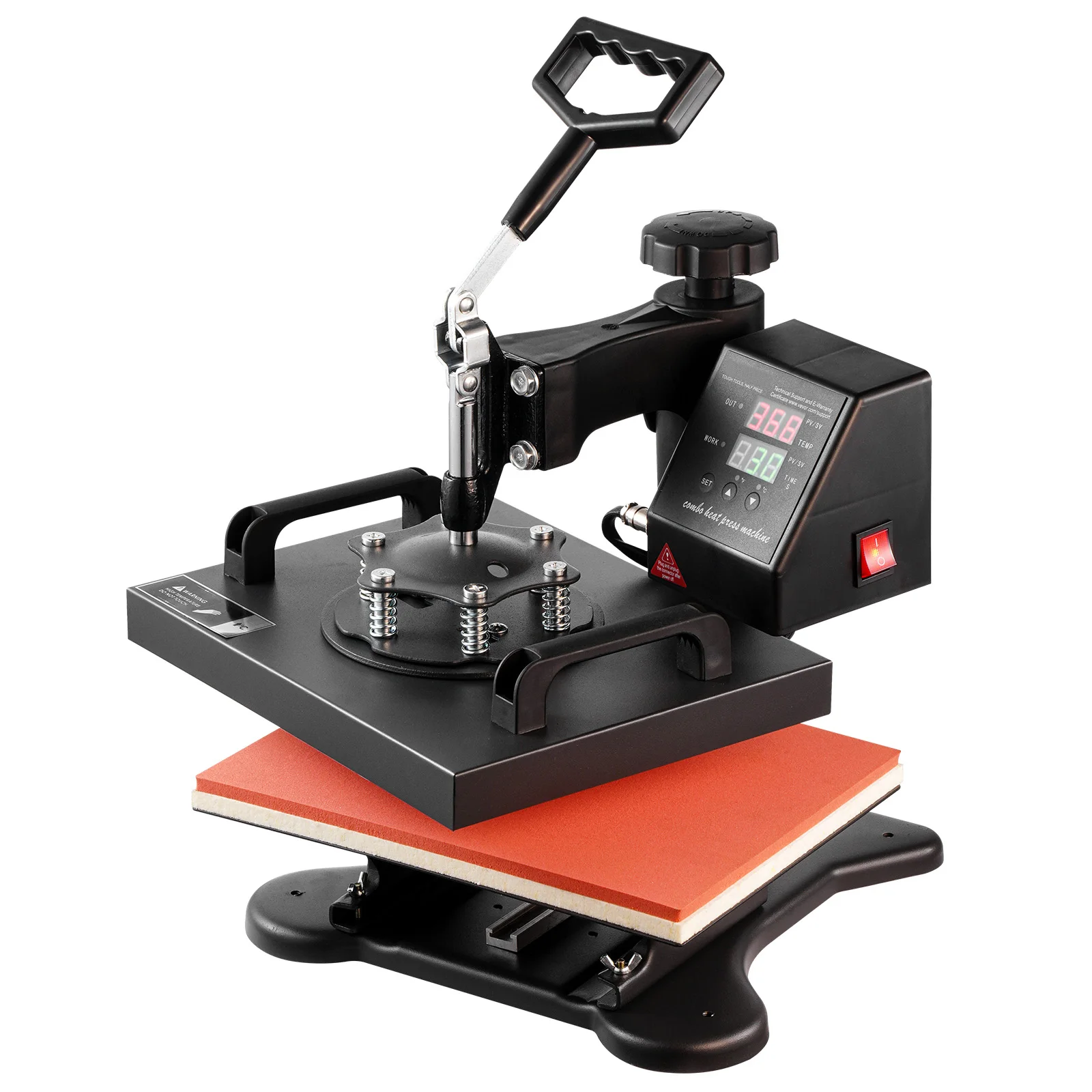 

SucceBuy 12x10 дюймов, двойной цифровой термопресс, 650 Вт, поворот на 360 градусов, сублимационная печать для футболок