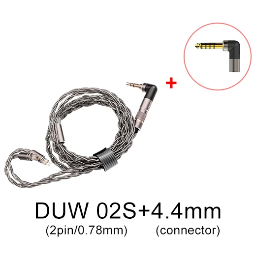 DUNU DUW02S Earphone Cable High-Purity 26 AWG Silver-Plated OCC Copper Litz Headphone Wire for Dunu Titan S/Falcon Pro/DK2001