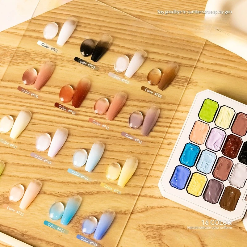 

16 Grid White Pink Pat Painting Gel Nail Polish TPO HEMA FREE UV/LED Soak Off Gel Varnish Blooming Gradient Painting Gel Lacquer