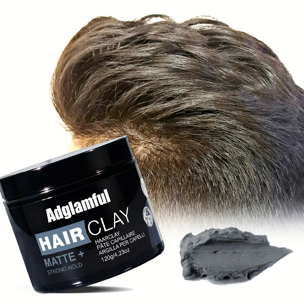 Adglamful Matte Hair Clay 120g -Cologne, Strong Hold, Lightweight, Non-Greasy, Reusable, Natural Look for Men