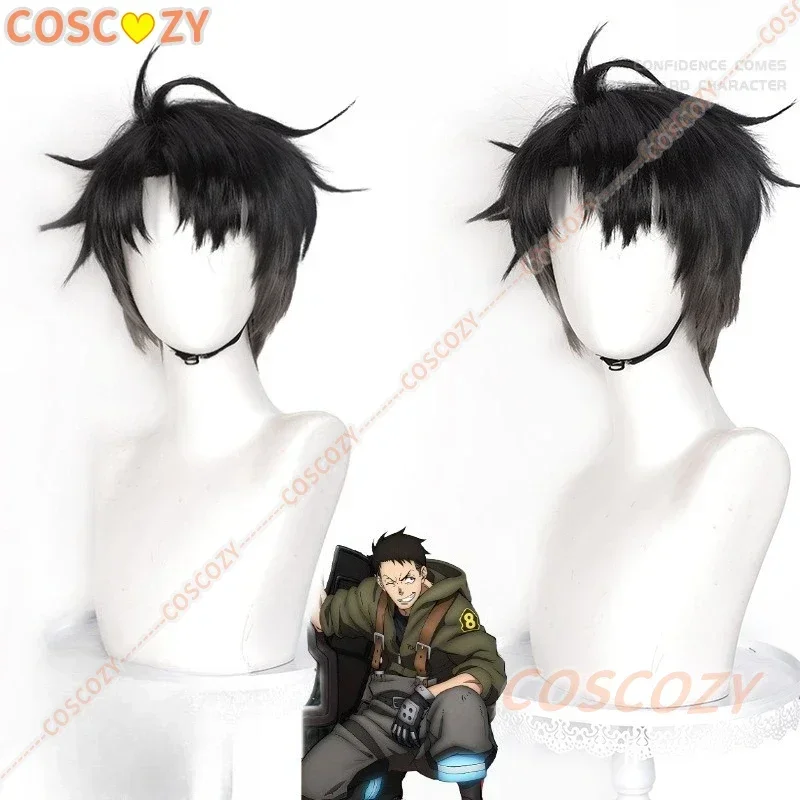 

CosplayAnime Fire Force Akitaru Obi Cosplay Wig Woman Man Short Black Hair for Halloween Event Con Party