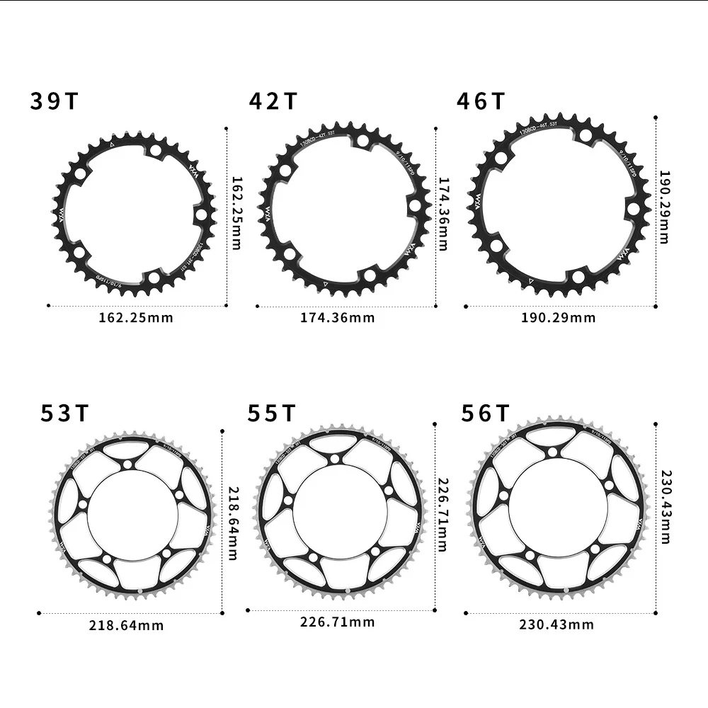VXM Bicycle Double Chainring 130BCD 39T 53T 42T 55T 46T 56T Road Bike Crankset Riding Disc Aluminum Chainwheel Folding Bike Disc