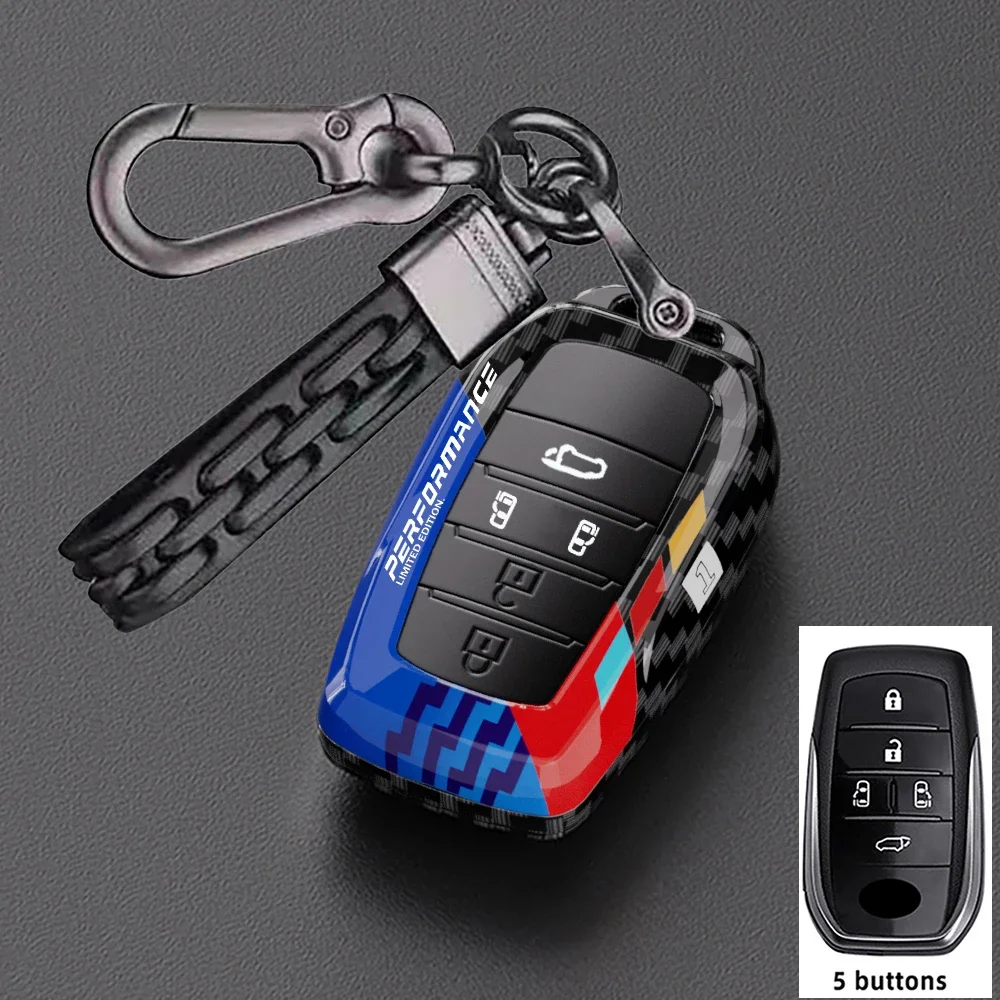 

5 Buttons Graffiti Car Key Cover Case For Toyota Alphard PREVIA Voxy Noah Esquire Vellfire Harrier Remote Shell Fob Holder Keych