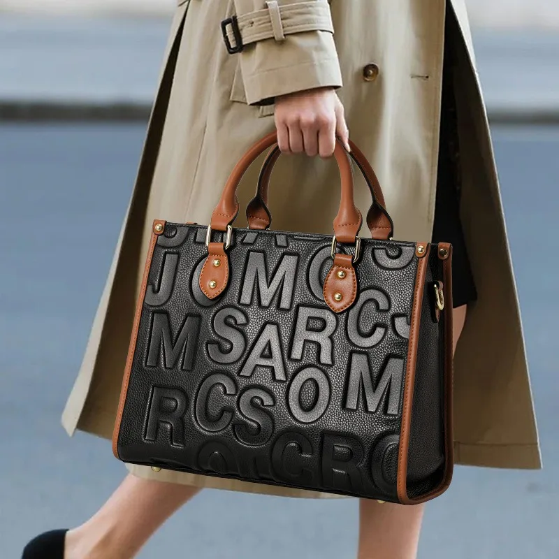 Vintage Work Handbag for Women Genuine Leather Convertible Crossbody Adjustable Strap Luxury Shoulder Bag Fashion Trend