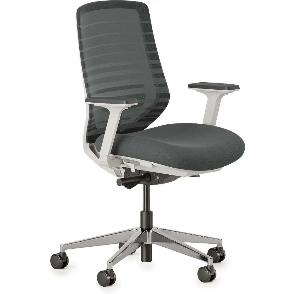 

A Versatile Desk Chair with Adjustable Lumbar Support, Breathable Mesh Backrest Experience Optimal Comfort- Graphite - White