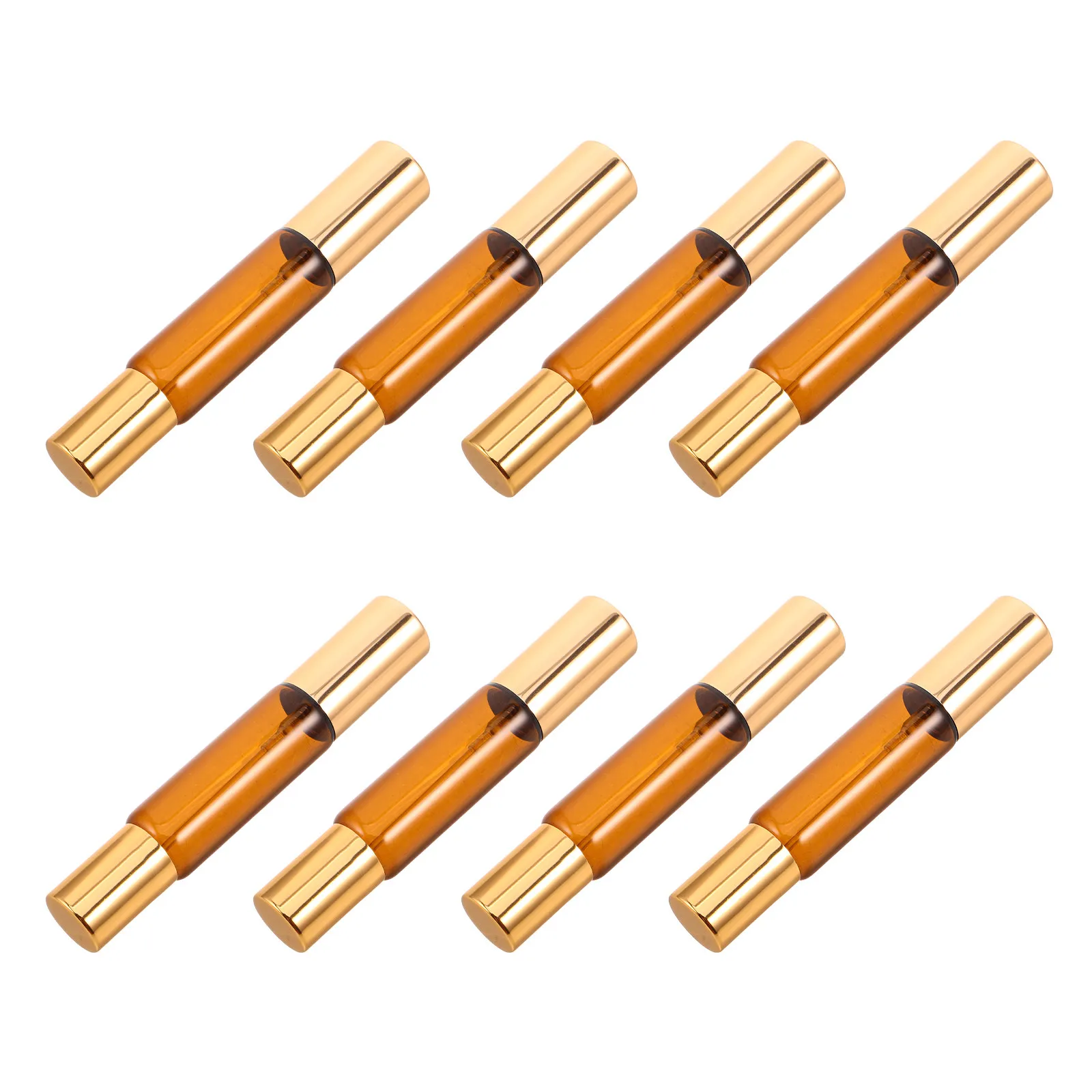8Pcs Essential Oil Roller Bottles Set Amber Glass Dual-Head Leakproof Refillable Mini Perfume Spray Bottles Travel Aromatherapy view 2