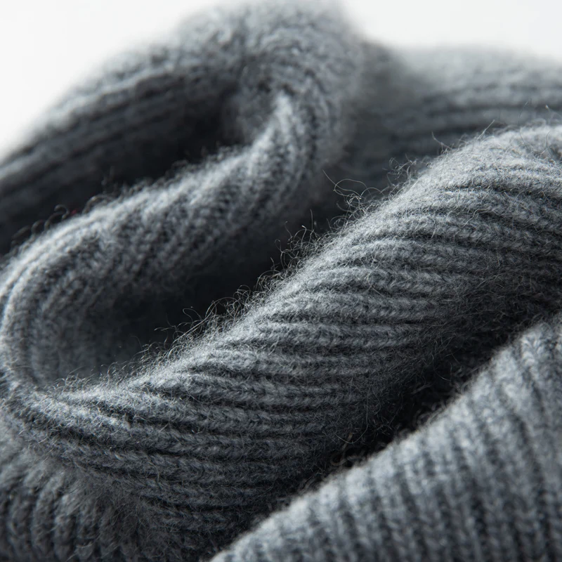 MERRILAMB Hochwertige Strickmütze aus 100 % Kaschmir für Damen und Herren, lässige Beanie-Mütze, Wintermütze, weich, warm, Kaschmir-Kappen, Unisex – Detail 12
