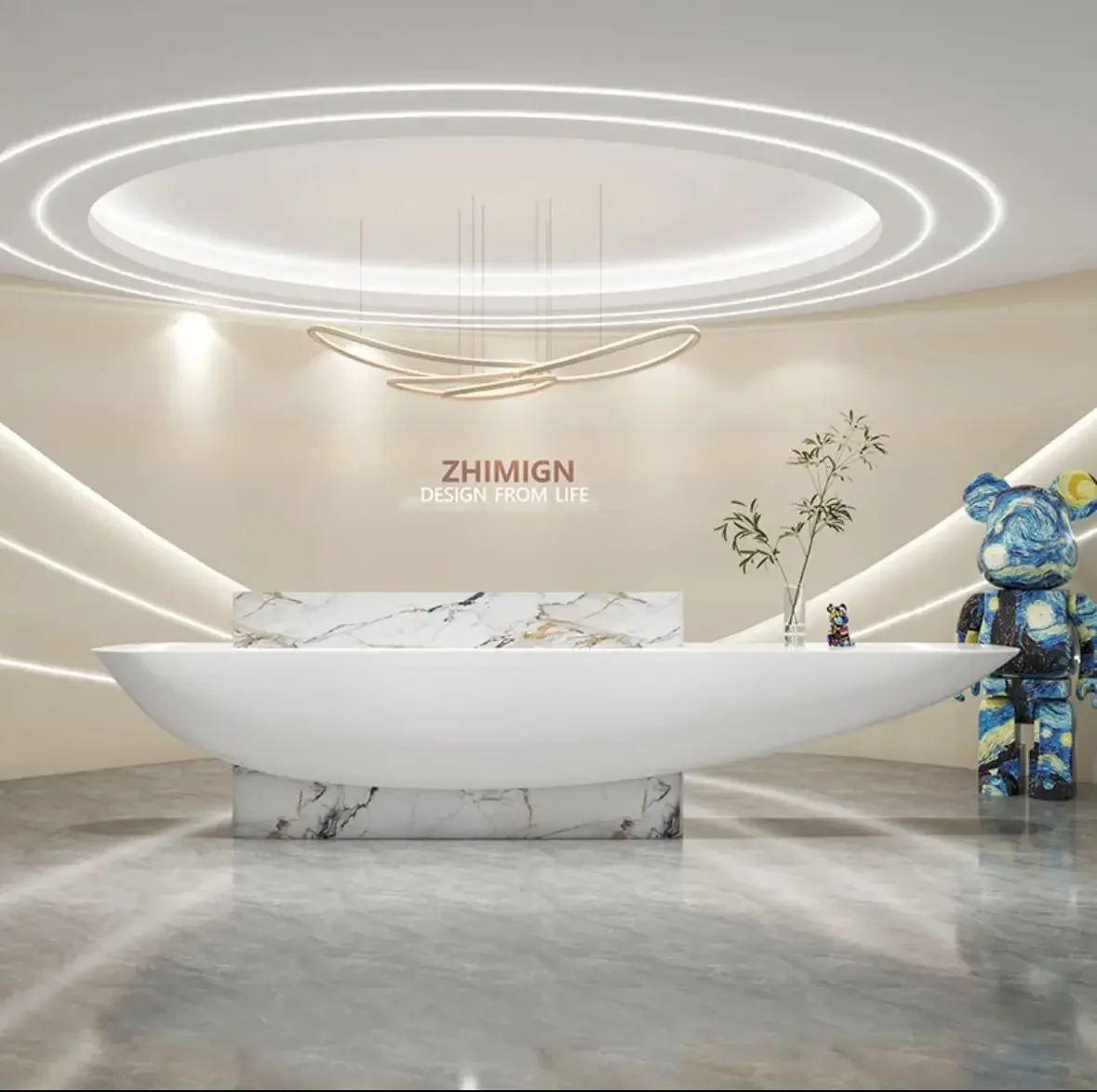 

Simple Company Reception Desk Creative Strange Shape High-End Clothing Store Modern Beauty Salon Paint Bar Counter