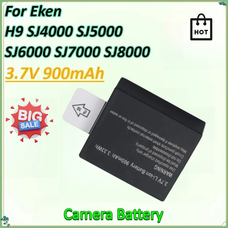 

3.7V 900mAh Rechargeable Li-ion Battery for Eken H9 SJ4000 SJ7000 SJ8000 SJ5000 SJ6000 WiFi M10 SJ5000x Sports Action Camera DV
