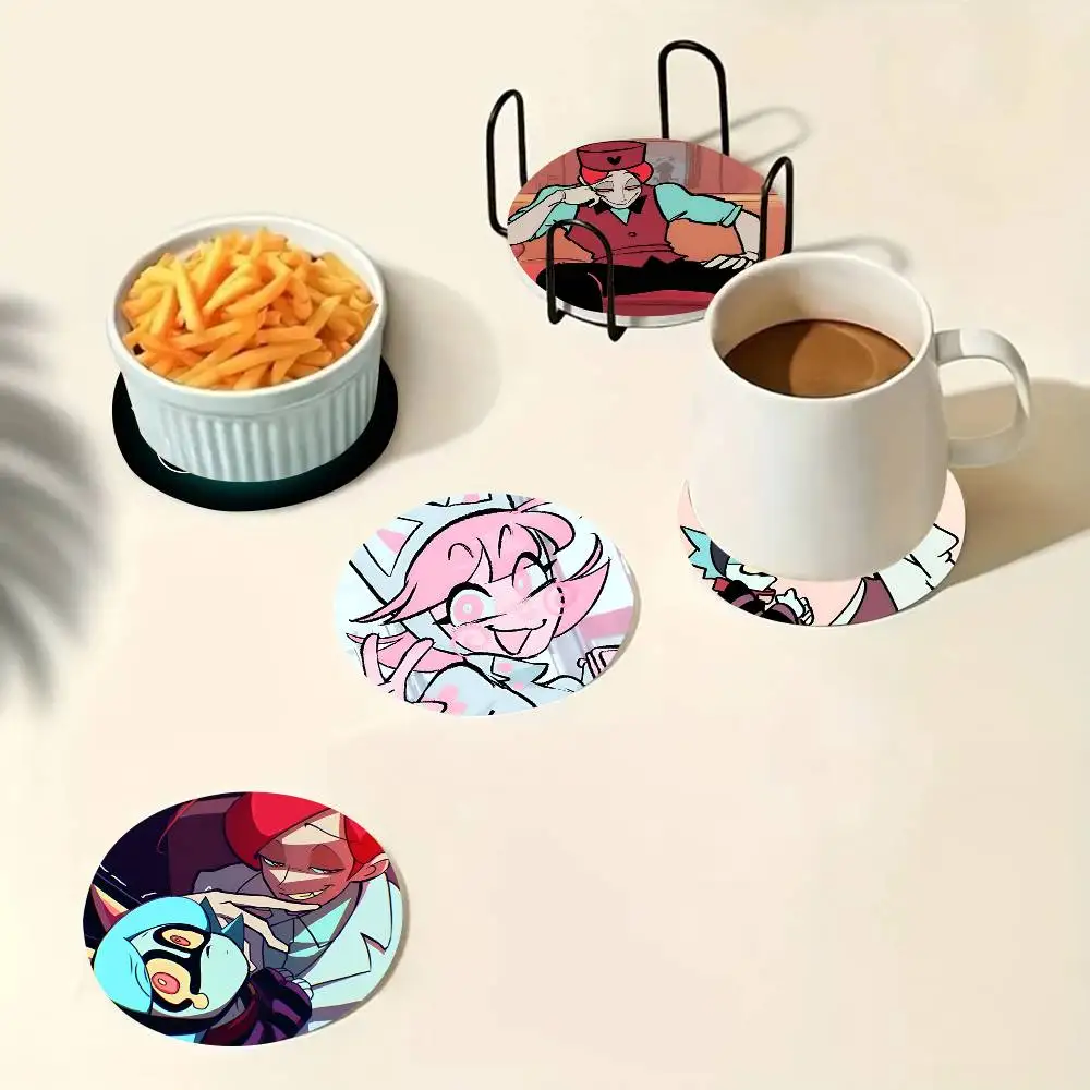 P-PSYCHO CUTIES Round Wooden Coasters Suitable For Restauran