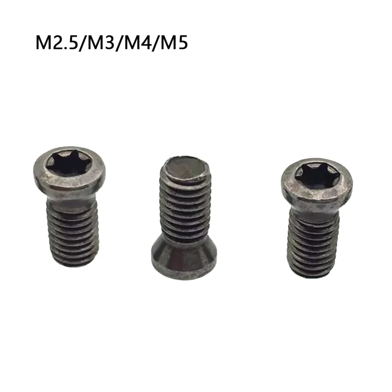 10pcs Grade 12.9 Left-Handed Thread Inserts Torx Screws CNC Lathe Machine Cutter Turning Tools Holder M2.5 M3 M3.5 M4 M4.5 M5