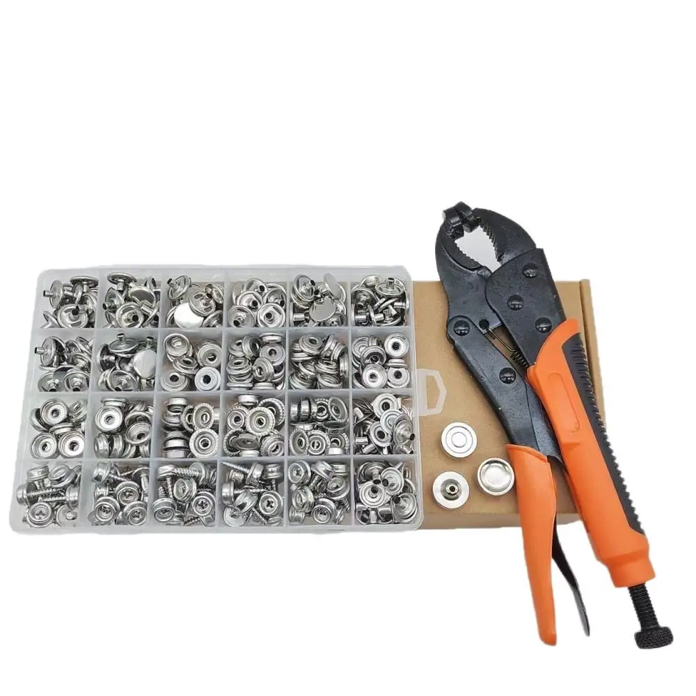 Metal Snap Fastener Pliers Tool Kit Stainless Steel Button Installer For Clothing Leather Tent Canvas Sewing Repairs
