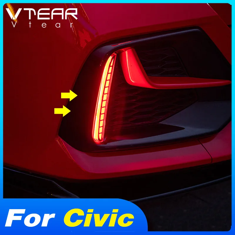 

Vtear Car Rear Bumper Lights LED Reflector Light Rear Signal Lamp Exterior Details Auto Products Parts For Honda Civic 10th 2021