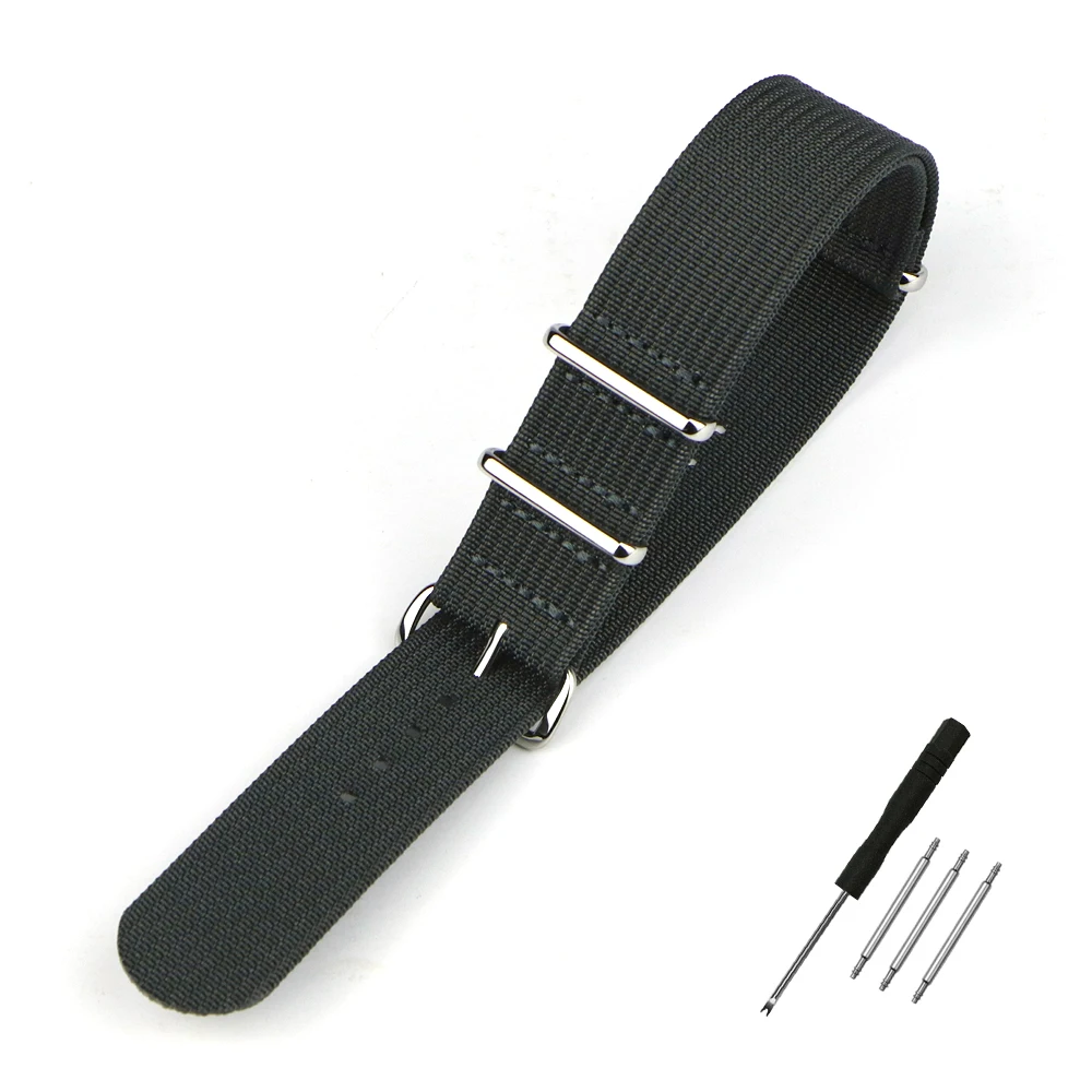 Nylon-Uhrenarmband, geripptes Armband, 16 mm, 18 mm, 19 mm, 20 mm, 22 mm, 24 mm, Ersatz für Militär-Ballistikgewebe, Premium-Uhrenarmband-Zubehör – Detail 11
