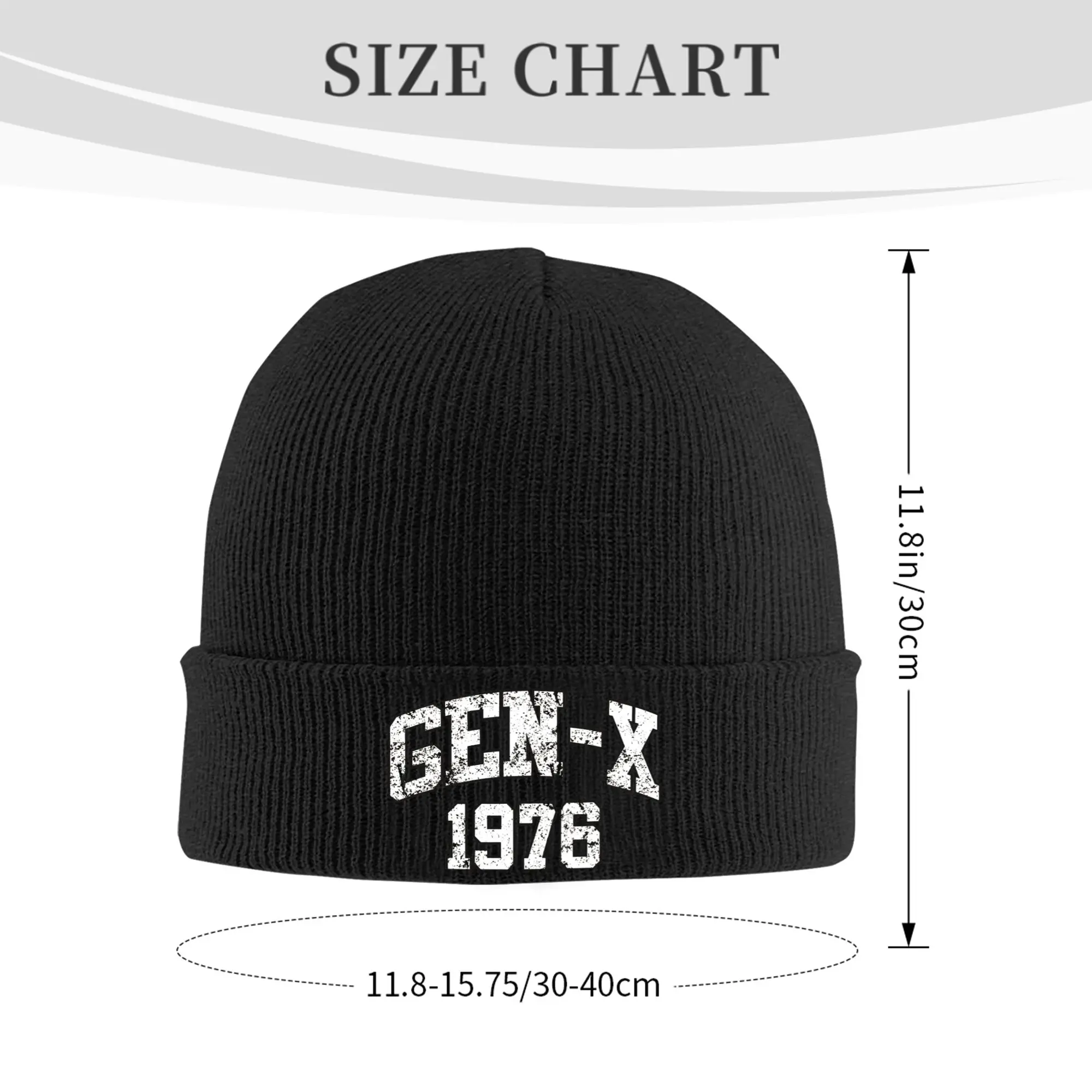Generation X 1976 Hats Autumn Winter Beanies Street Gen-X 1976 Birthday Caps Female Male Acrylic Bonnet,
