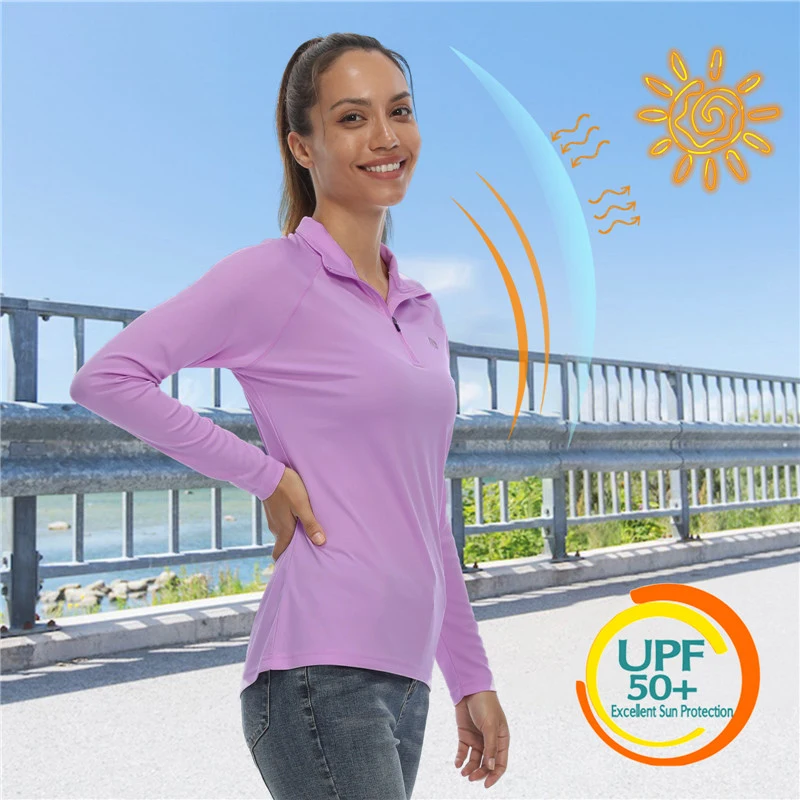 Women UPF 50+ Sun Protection Shirt Long Sleeve SPF UV Shirt Hiking Outdoor Top Lightweight Running T shirt