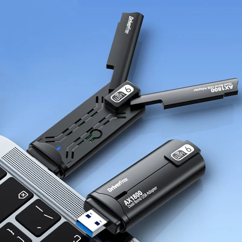 Driver Free Wifi6 USB WiFi Adapter AX1800 Dual-band Wireless Network Card Receiver Transmitter
