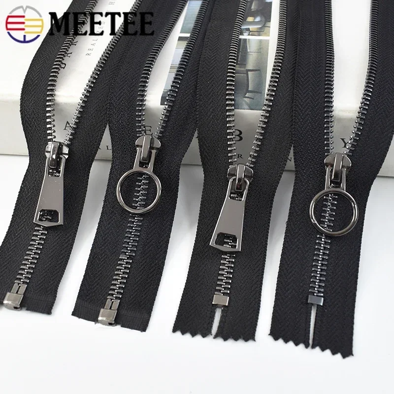 

Meetee 5# Black Metal Zippers 15-40cm Close-end 50-150cm Open-end Zip Auto Lock Zips for Coat Garment Shoes Sewing Accessories