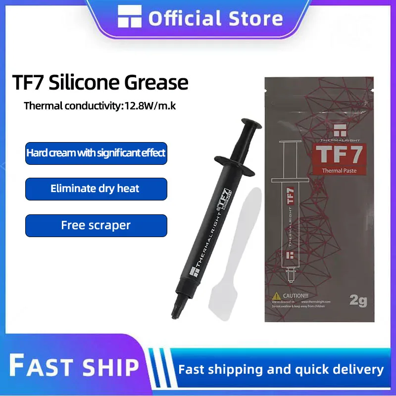 Thermalright TF7 Thermal Grease CPU graphics card silicone grease thermal conductivity 12.8 W/m-k suitable for computer CPU/GPU