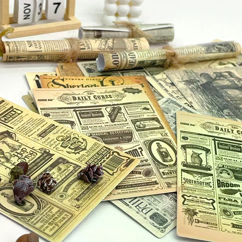 Dollhouse Miniature Kraft Paper Newspaper Magazines Mini Retro Newspapers And Periodicals Books Model Home Decor Toy Random 5Pc