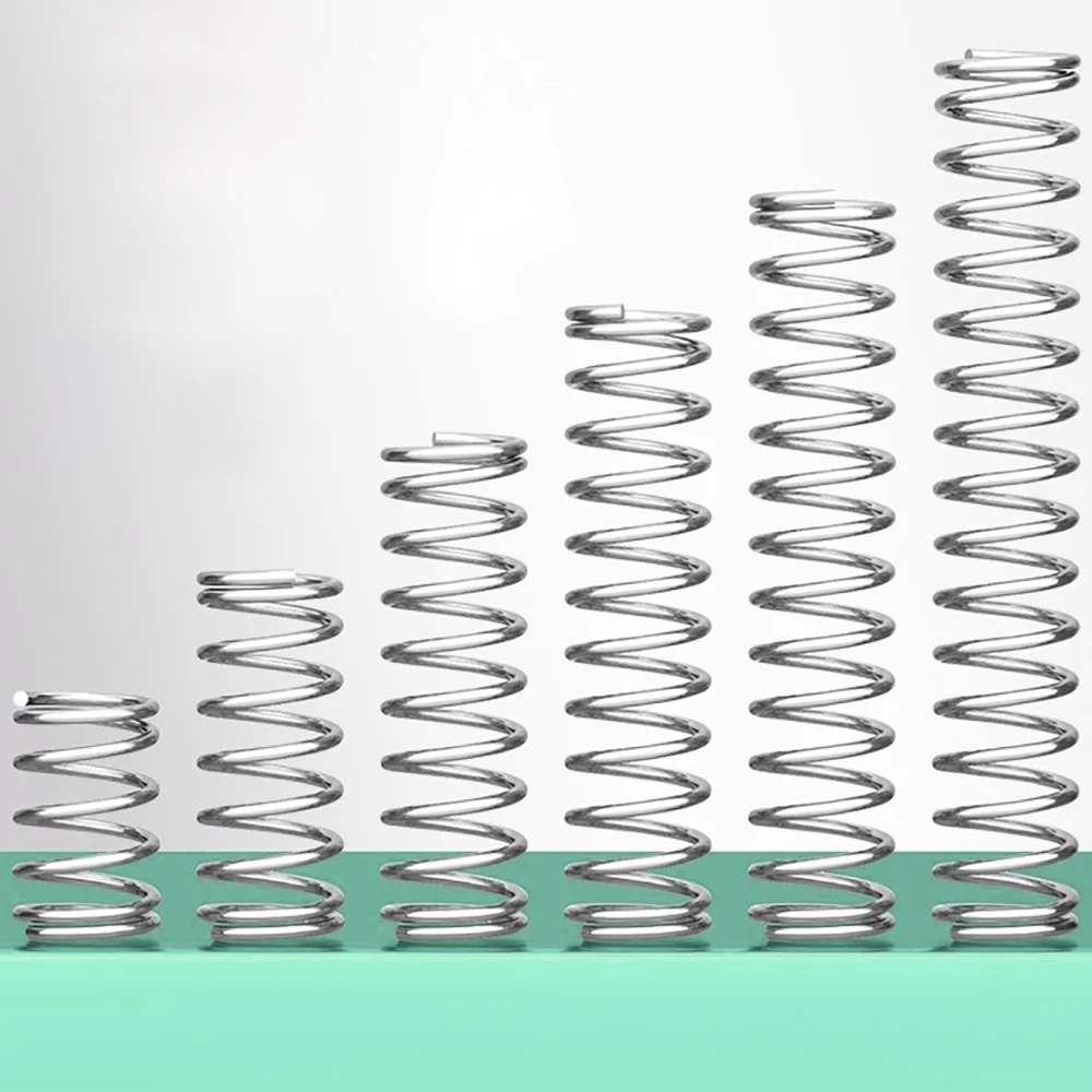 5Pcs 304 Stainless Steel Compression Spring Diameter 1.6mm Cylidrical Coil Return Springs Pressure Spring diameter 9mm to 25mm