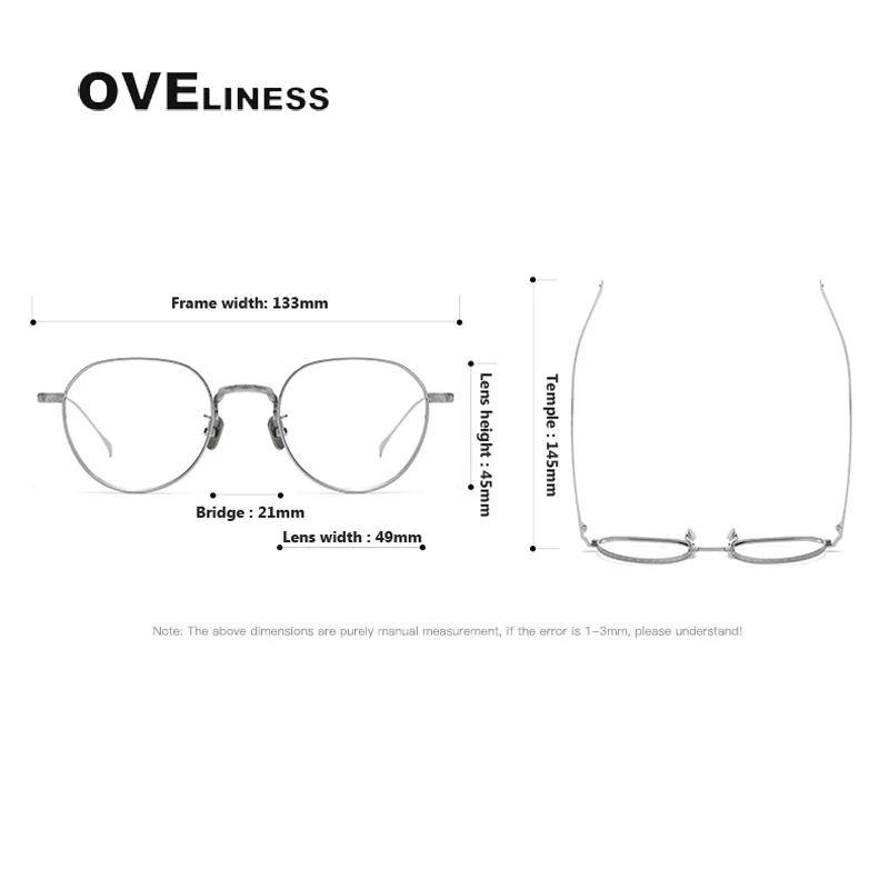 Pure Titanium Glasses frame for Men 2023 Vintage Round Eyewear Myopia Optical Prescription Brand Designer Eyeglasses Frame Women