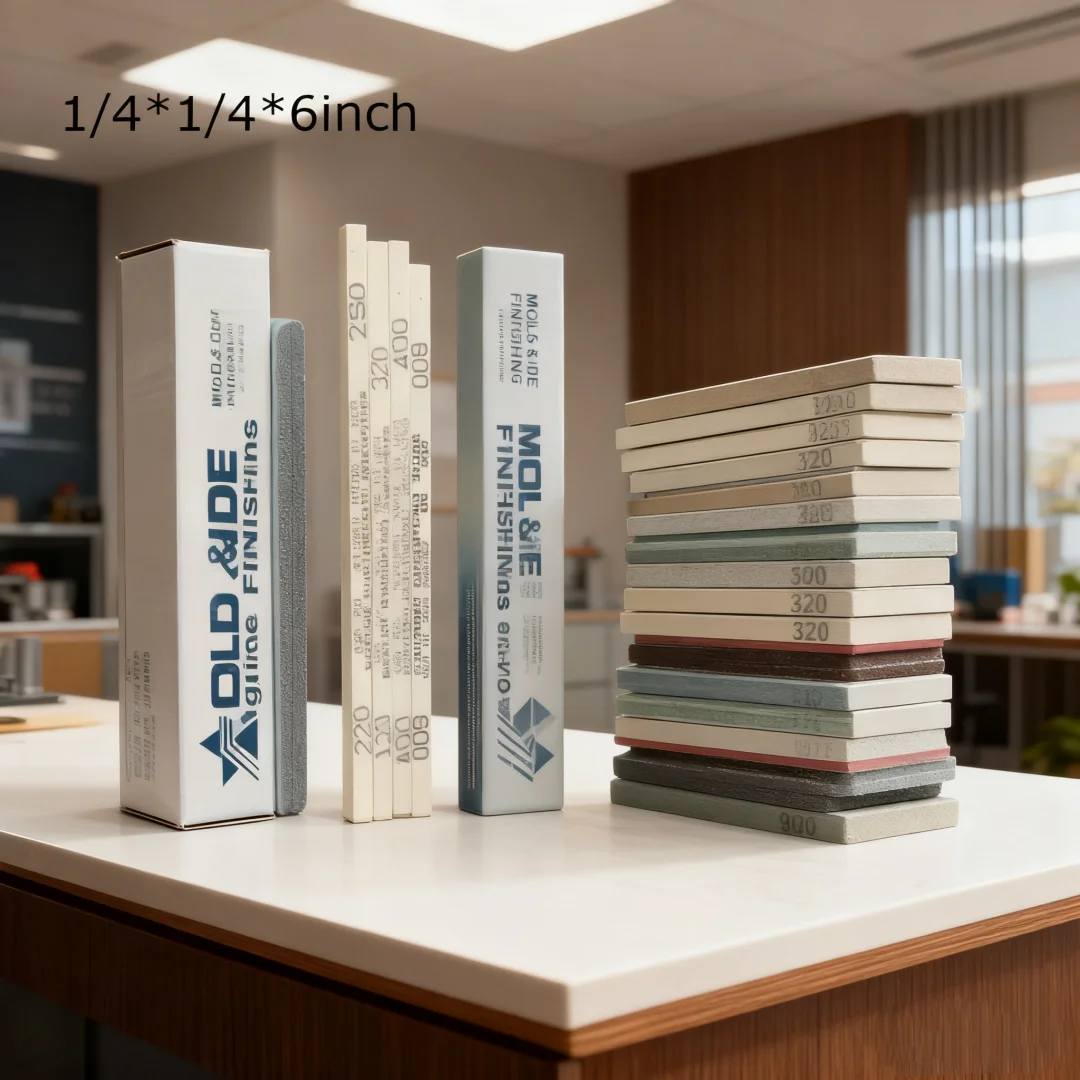 5/6pcs 1/4*1/4*6inch Mix Grits BORIDE AS-Red Mold Die Polishing Stone AO-White EDM Finshing Stone 6x6x150mm