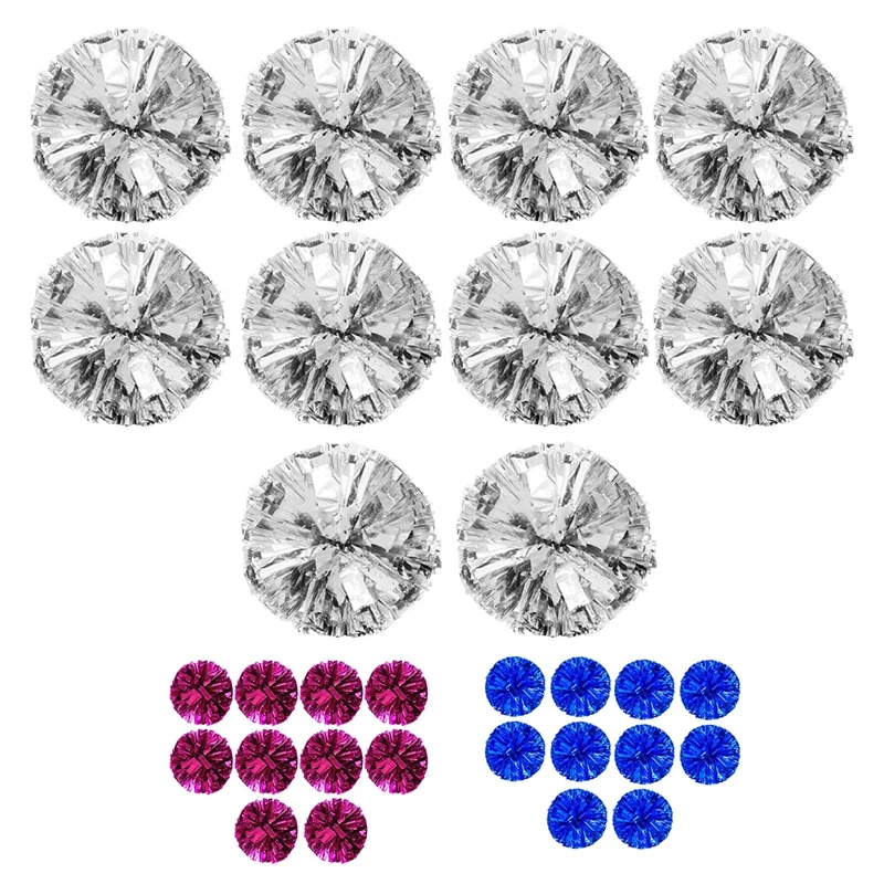 

Metallic Foil Cheerleader Pom Poms Cheerleader Pom Poms 10 PCS For Sports Team Spirit Cheering Kids Adults