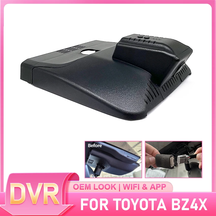 

Plug and play Car DVR Wifi Camera HD Dash Cam Video Recorder Original For Toyota BZ4X 2022~2024 Control Phone APP Front and Rear
